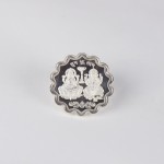 ROUND FLOWER LAXMI + GANPATI  (TWO MURTI)