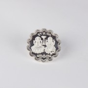 ROUND FLOWER LAXMI + GANPATI  (TWO MURTI)